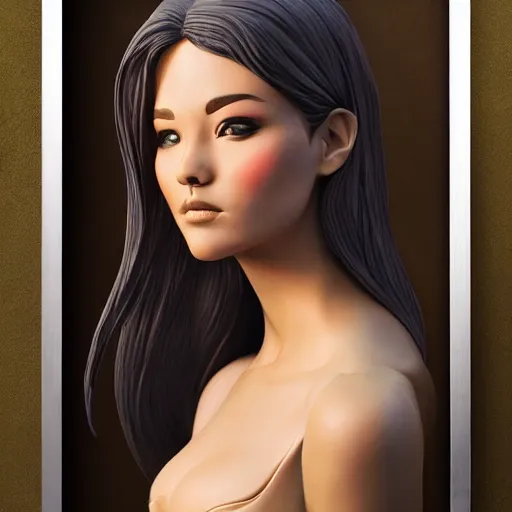 Image similar to ' a portrait of a character in a scenic environment by artgerm'as a sculpture