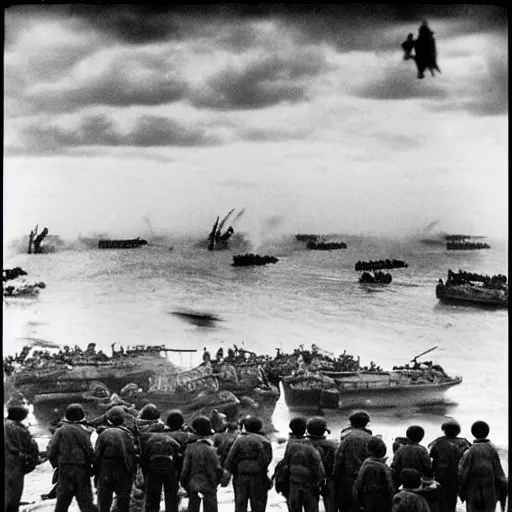 Image similar to the d - day, by robert capa,