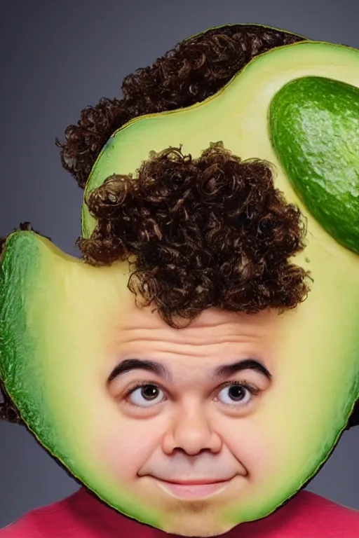 Image similar to 📷 gaten matarazzo face on avocado 🥑, made of food, head portrait, dynamic lighting, 4 k