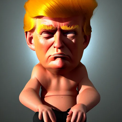 Prompt: Donald Trump as a troll doll, digital art, artstation, trending, cgsociety