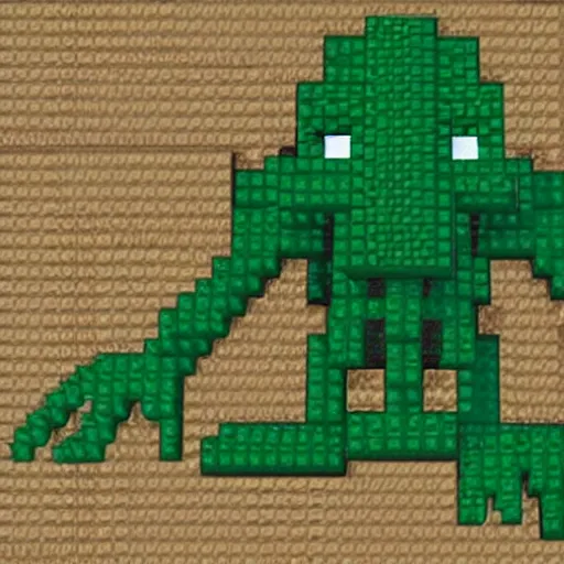 Image similar to Cthulhu in Minecraft