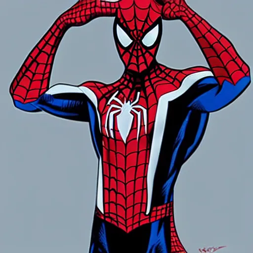 Image similar to spider - man drawn by quinton hoover,