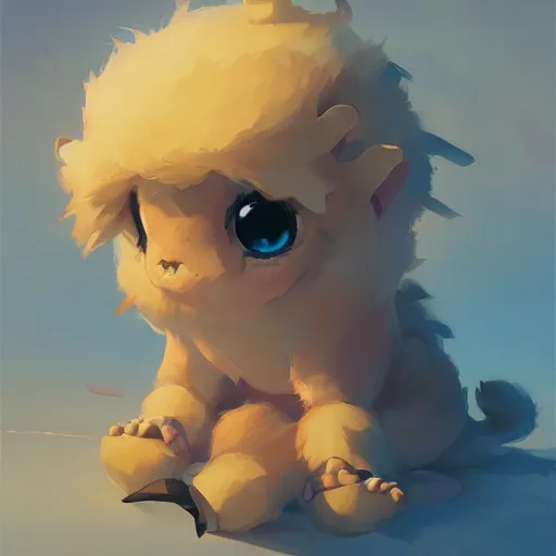 Image similar to very cute baby monster fluffy, minimalist, behance hd by jesper ejsing, by rhads, makoto shinkai and lois van baarle, ilya kuvshinov, rossdraws global illumination