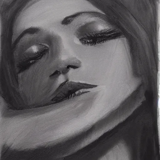 Prompt: charcoal painting