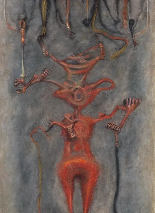 Image similar to biomechanical talisman of the pre - pleistocene records of the great race by maggi mcdonald, mark rothko, sabina klein