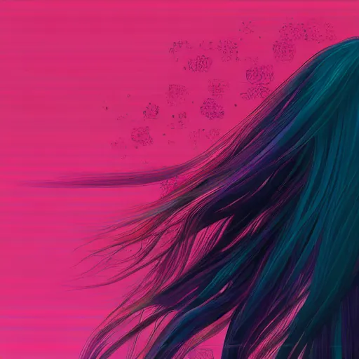 Prompt: woman with long hair, artstation, digital art, gradient background