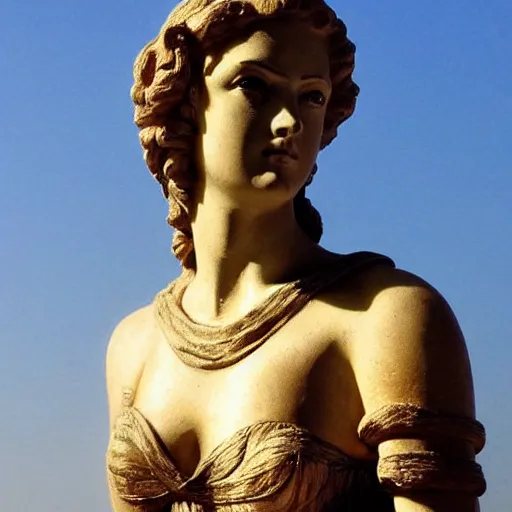 Prompt: most beautiful sculpture of Helen of troy, realistic, atmospheric lighting, masterpiece,