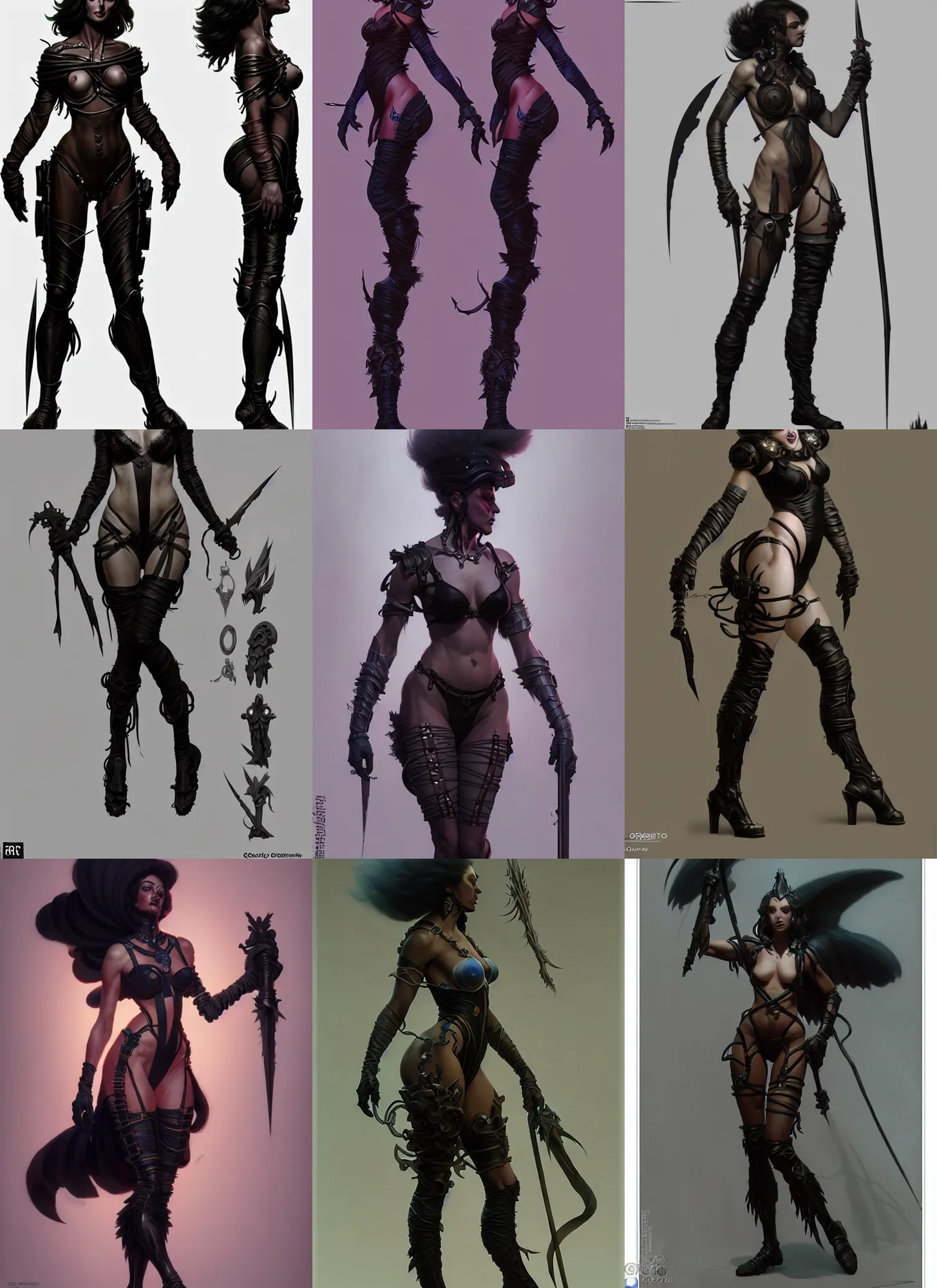 Image similar to game character design by illustrator of riot games, donato giancola and greg rutkowski. just one lonely black tape project show attctive showgirl!! full body!! future head set. contour light effect!! 8 k. stage light. octane render. sharp edge. ultra clear detailed