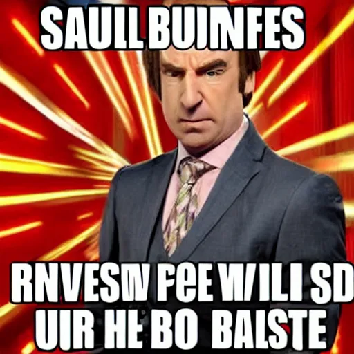 Prompt: Saul Goodman Trollface Me Gusta