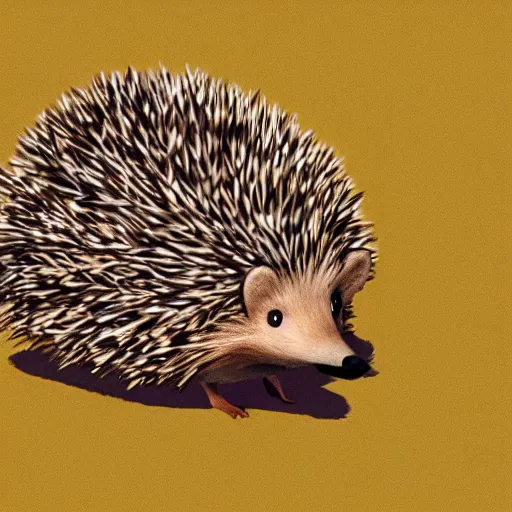 Prompt: a hedgehog on top of a big hill, about to jump to win the race, ilustration art by Goro Fujita,realistic