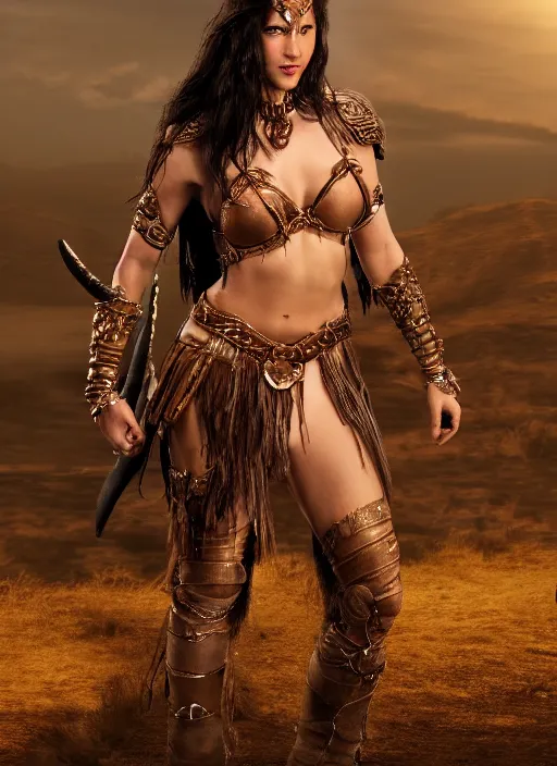 Image similar to ultrarealistic photo of warrior princess dejah thoris, full body, cinematic,