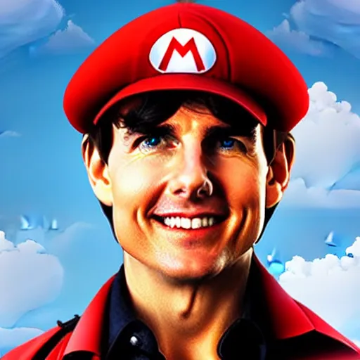 Image similar to tom cruise as mario, nintendo