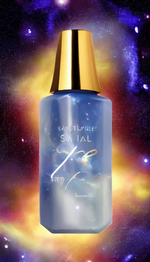 Prompt: a beautiful bottle of nail polish filled with a galaxy, insane, intricate, highly detailed, Zeiss Lens, smooth, sharp focus, Unreal Engine 5, Octane Render, Redshift, 8K