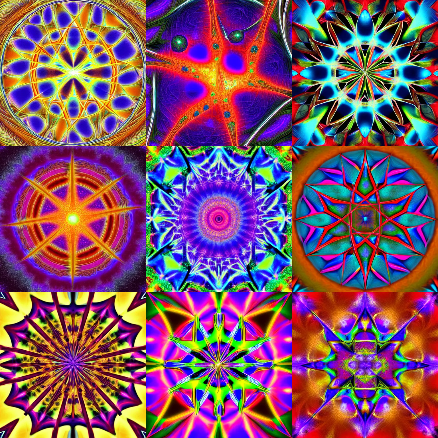 Prompt: an abstract image of a star shaped object, a digital rendering by Herb Aach, tumblr, abstract illusionism, fractalism, psychedelic, intricate patterns