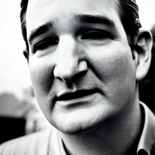 Prompt: close up photograph of Ted Cruz, large pores, acne, award winning photography, pinterest