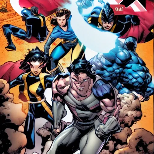 Prompt: The X-Men drawn by Adam Kubert