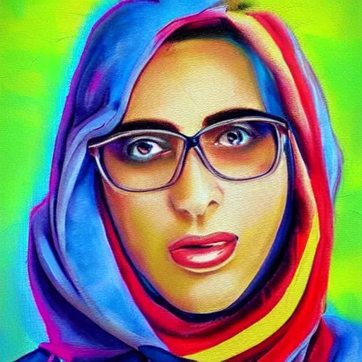 Image similar to ahmed beshry painting realistic colorful