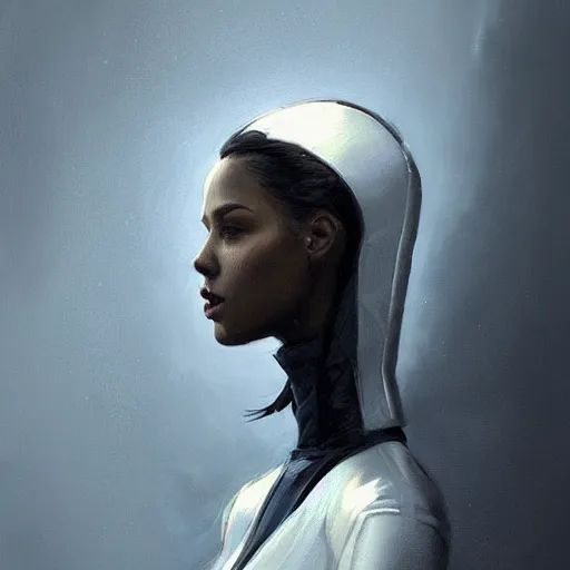 Image similar to portrait of a woman by greg rutkowski, anya solo, black bob hair, tall and slender, star wars expanded universe, wearing a white flying jacket, she is about 2 0 years old, highly detailed portrait, digital painting, artstation, concept art, smooth, sharp foccus ilustration, artstation hq