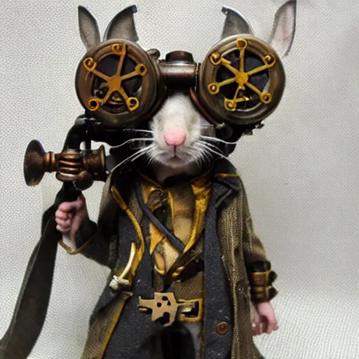 Prompt: a rat with steampunk googles, from Guild Wars