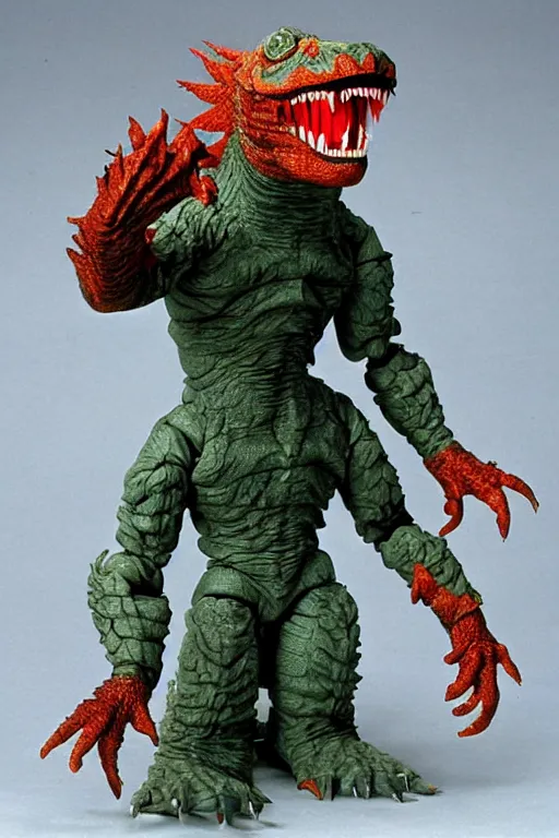 Image similar to kaiju action figure, vintage, 1980s