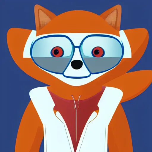 Image similar to child book digital illustration of a cute Anthropomorphic fox in a white lab coat, stunning, fluffy, high detail