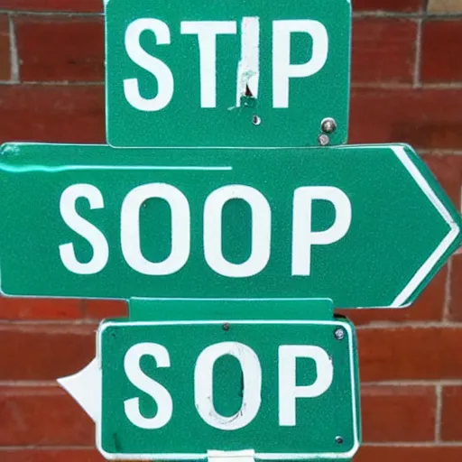 Image similar to stop sign ombre blue green