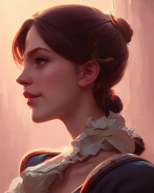 Prompt: Jenny Garfield female character, closeup, cute, modern, intricate, elegant, highly detailed, digital painting, artstation, concept art, matte, sharp focus, illustration, hearthstone, art by Artgerm and Greg Rutkowski and Alphonse Mucha