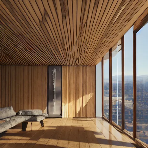 Image similar to wood room with a view of a nebula, modern architecture, cinematic, high quality, 8k, hyper realistic,