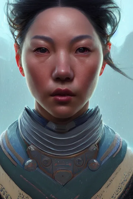 Prompt: ultra detailed close up face portrait of charly from the orville, extremely detailed digital painting, in the style of fenghua zhong and ruan jia and jeremy lipking and peter mohrbacher, mystical colors, rim light, beautiful lighting, 8 k, stunning scene, raytracing, octane, trending on artstation