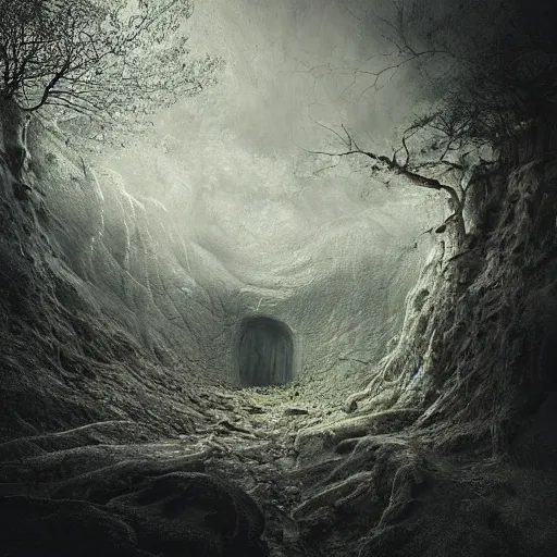 Prompt: michal karcz grunge painting of a beautiful lanscape, underground theme, detailed, elegant, intricate, 4k