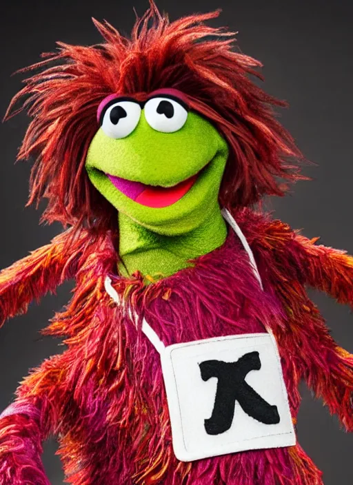 Prompt: studio portrait still of muppet johnny depp as a muppet muppet as a @ muppet, 8 k, studio lighting, key light,