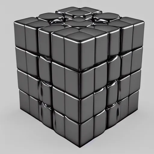 Prompt: Sierpinski cube, 3D render