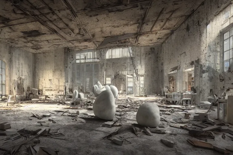 Image similar to inside a an abandoned marble sculpture workshop from the 1 8 0 0 s found in italy, artgerm, yoshitaka amano, gothic interior, 8 k, octane render, unreal engine