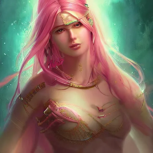 Image similar to a pink goddess mystic female warrior leader by ross tran digital artwork business leader