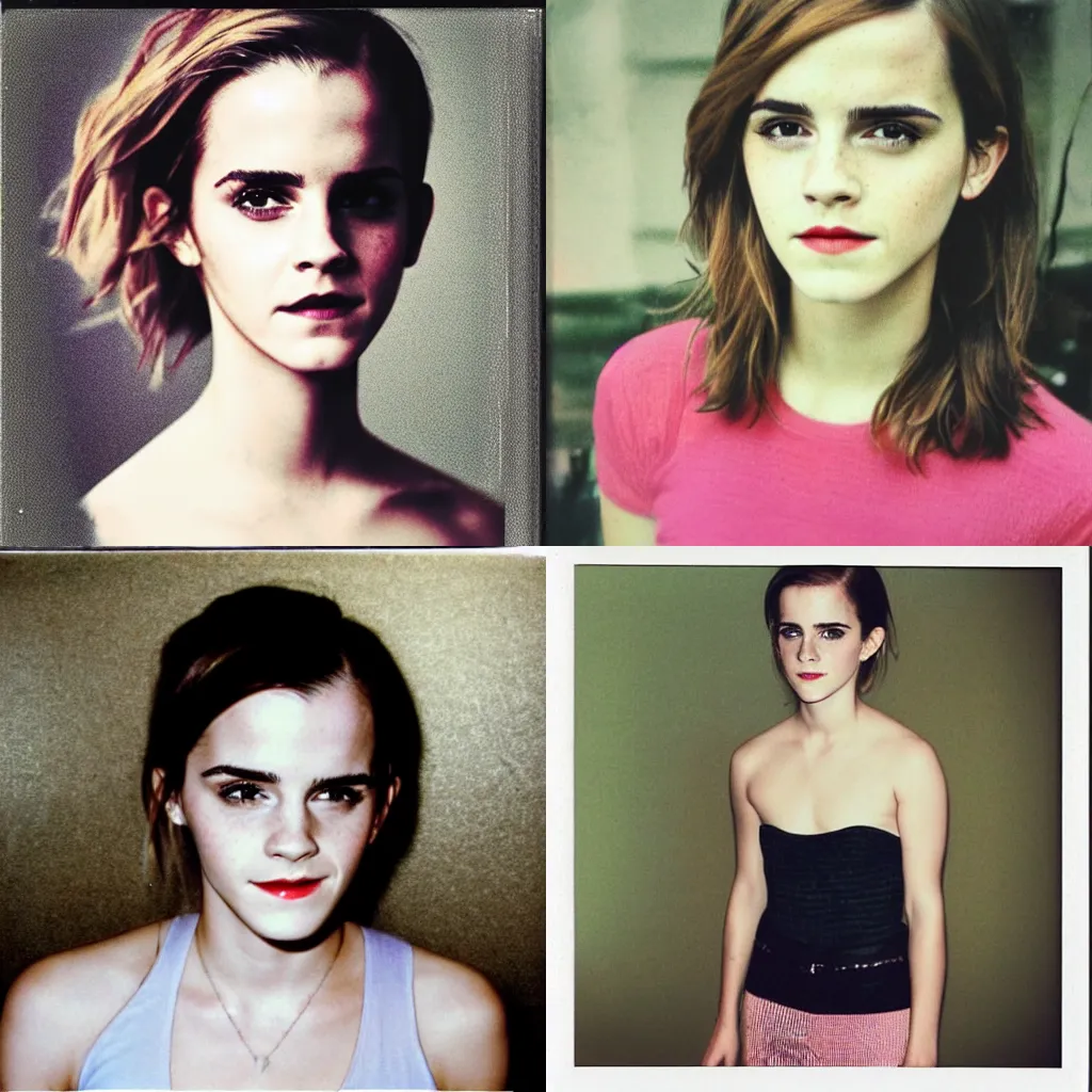 Prompt: color polaroid of Emma Watson by Sion Sono