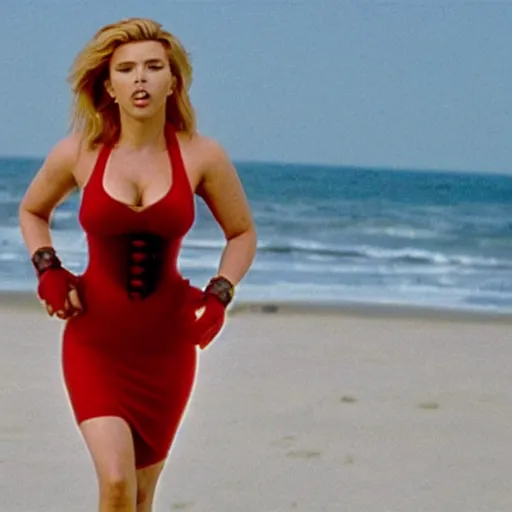 Image similar to A still of scarlet johansson from baywatch