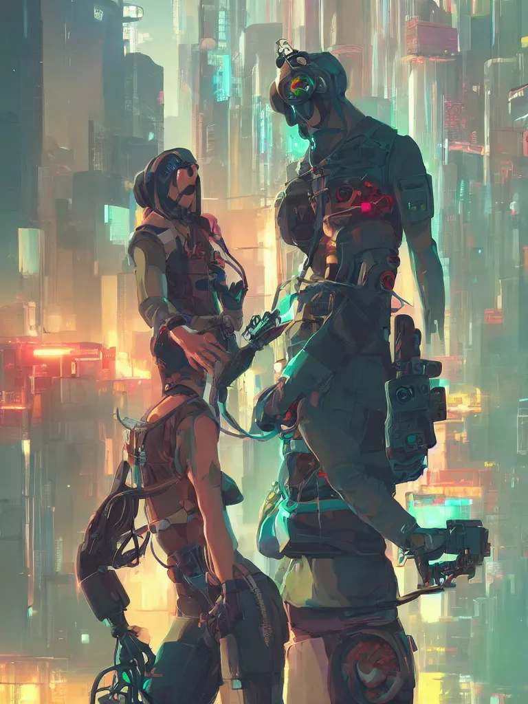 Prompt: cyberpunk hacker with server, lots of wires, art gta 5 cover, official fanart behance hd artstation by jesper ejsing, by rhads, makoto shinkai and lois van baarle, ilya kuvshinov, ossdraws