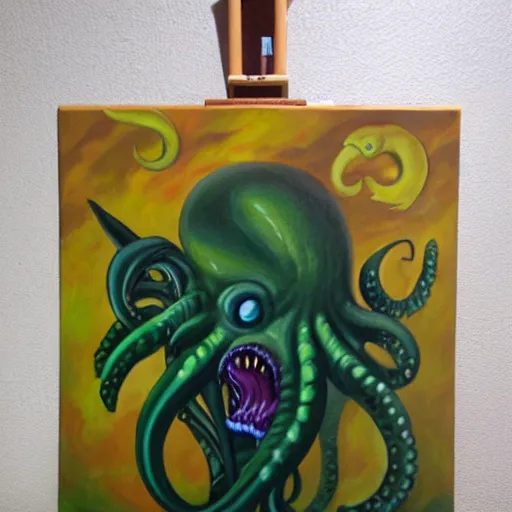 Image similar to oil painting of cthulu