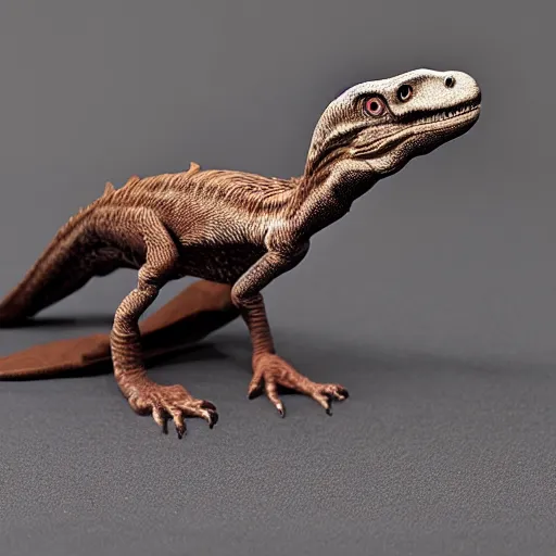 Prompt: velociraptor as a car figurine