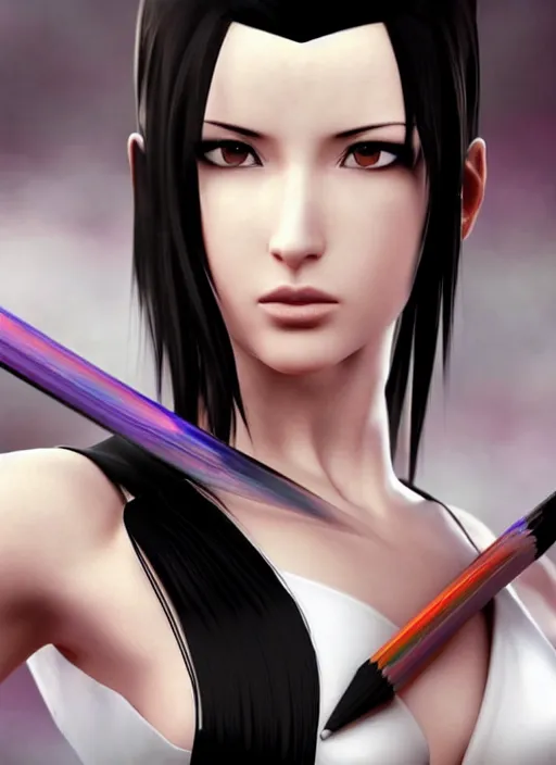 Prompt: elegant Tifa Lockhart stares intently at you. ultra detailed painting at 16K resolution and epic visuals. epically surreally beautiful image. amazing effect, image looks crazily crisp as far as it's visual fidelity goes, absolutely outstanding. vivid clarity. ultra. iridescent. mind-breaking. mega-beautiful pencil shadowing. beautiful face. Ultra High Definition. processed twice.