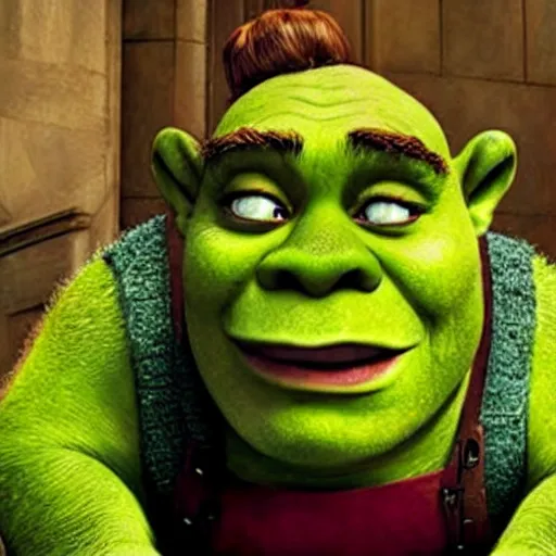 Prompt: Live action adaptation of Shrek (2041)