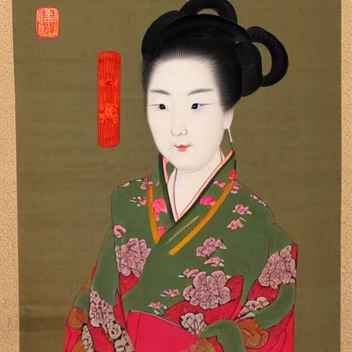 Image similar to chinese style portrait of a lady