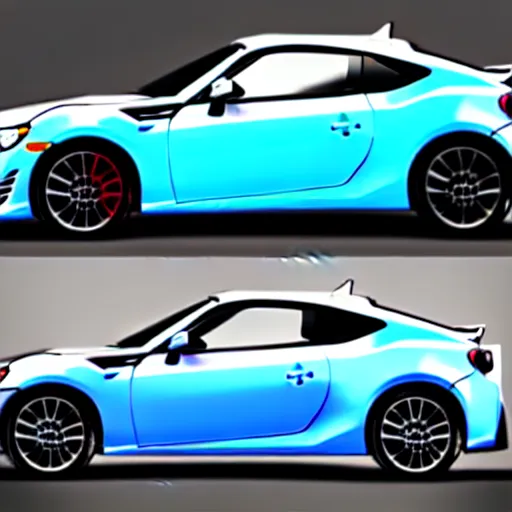 Image similar to “ low bit square count pixel art, 2 0 1 6 scion fr - s in oceanic blue, full car, solid white background ”