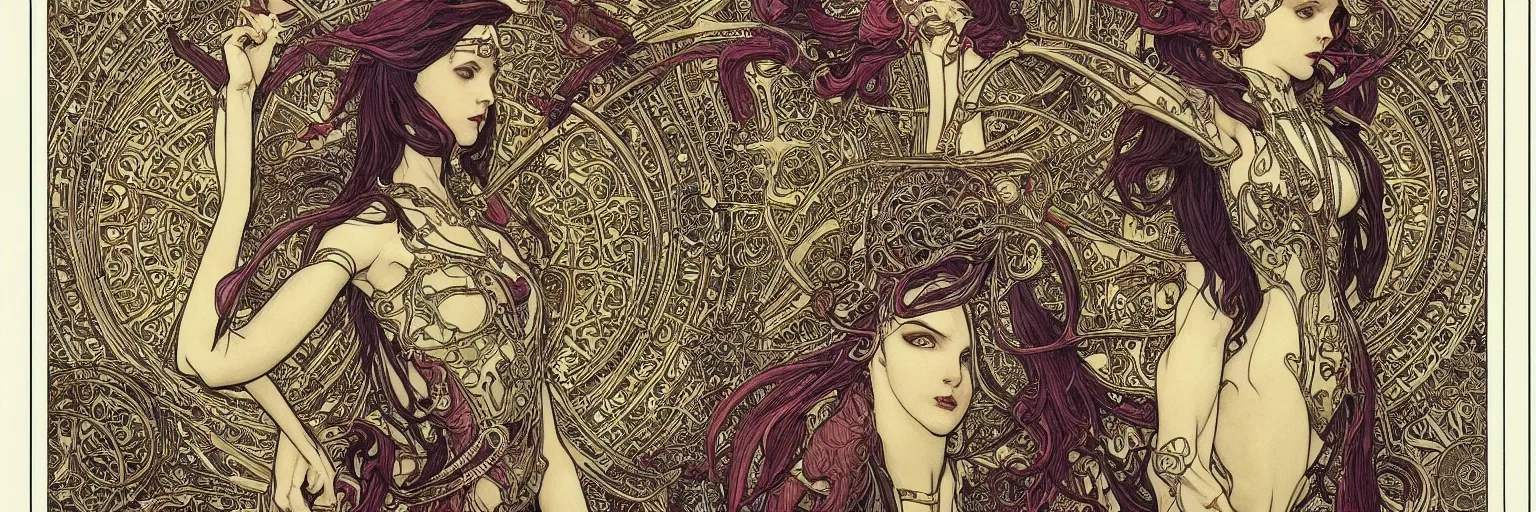 Prompt: art nouveau steelpunk frame and border designs only, no figures, no faces, no people, by travis charest, moebius and mucha, intricate, ornate, circuitry, gears, painted, extremely hyperdetailed, art deco, masterpiece, sharp focus, realistic technical details