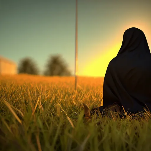 Prompt: praying mantis in a nun habit, in the grass, sunset, unreal engine, photorealistic, ultra realistic, artstation, 4 k