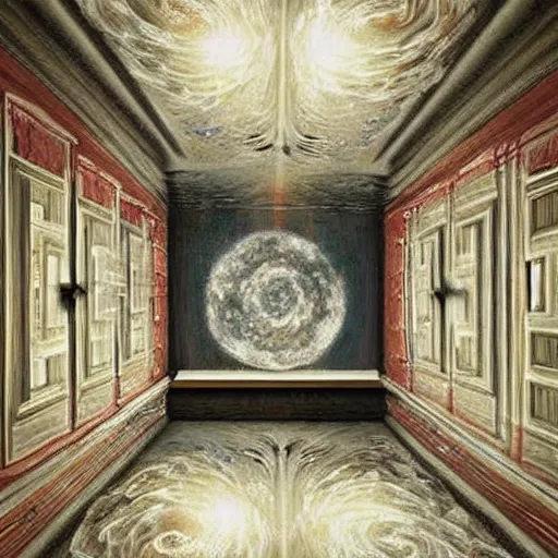 Image similar to the infinite hotel, Mind-Blowing Illusion Painting by Tomek Sętowski