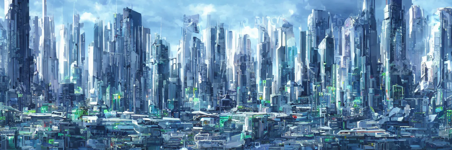 Image similar to futuristic cityscape