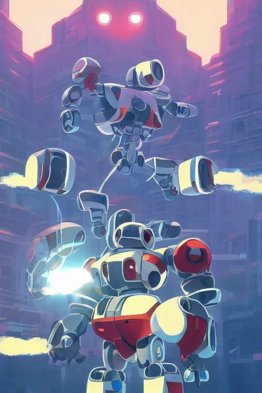 Image similar to metabots medabots medarotto medarot robot minimalist comics, behance hd by jesper ejsing, by rhads, makoto shinkai and lois van baarle, ilya kuvshinov, rossdraws global illumination ray tracing hdr radiating a glowing aura