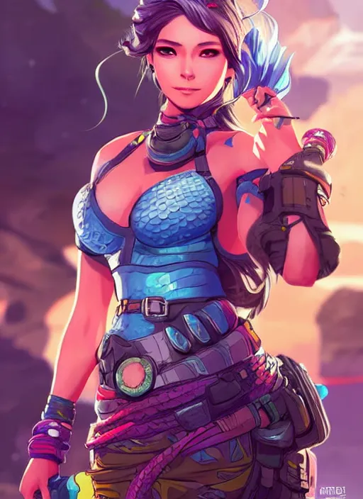 Image similar to Mermaid in apex legends as an anime character digital illustration portrait design by Ross Tran, artgerm detailed, soft lighting