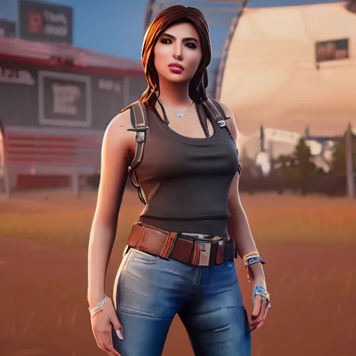 Prompt: a detailed portrait of nancy ajram in fortnite, unreal engine 5 rendered, incredibly highly detailed and realistic, 8 k, sharp focus, studio quality